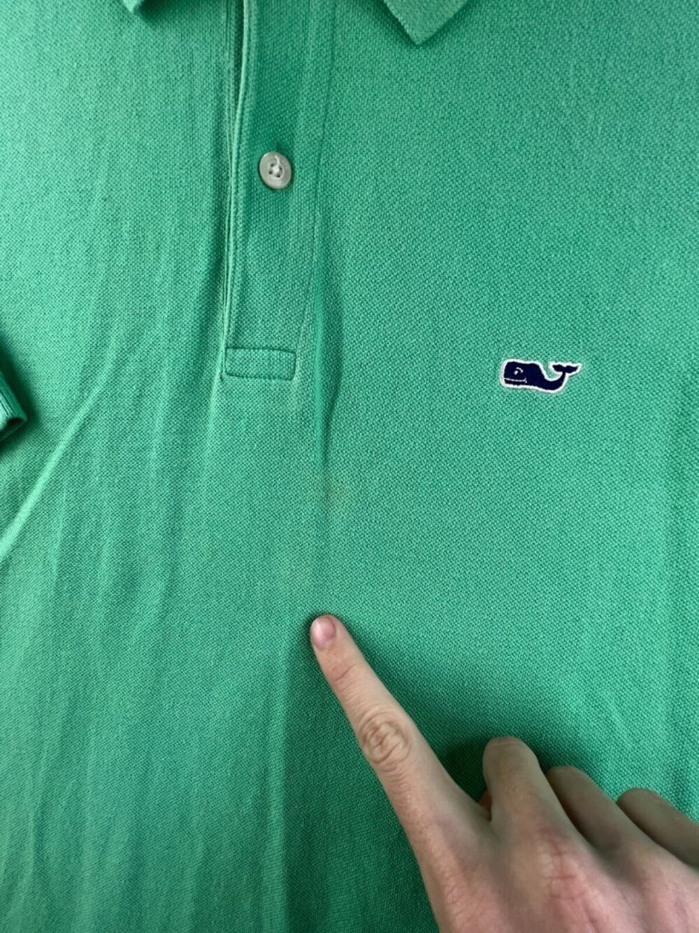 Vineyard Vines Short Sleeve Polo Shirt Men’s Solid Green Pullover Cotton Large - Picture 11 of 15